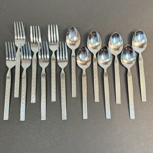 Vtg Frontier Airlines Flatware 14 Pcs Forks Spoons Stainless Steel Japan Korea